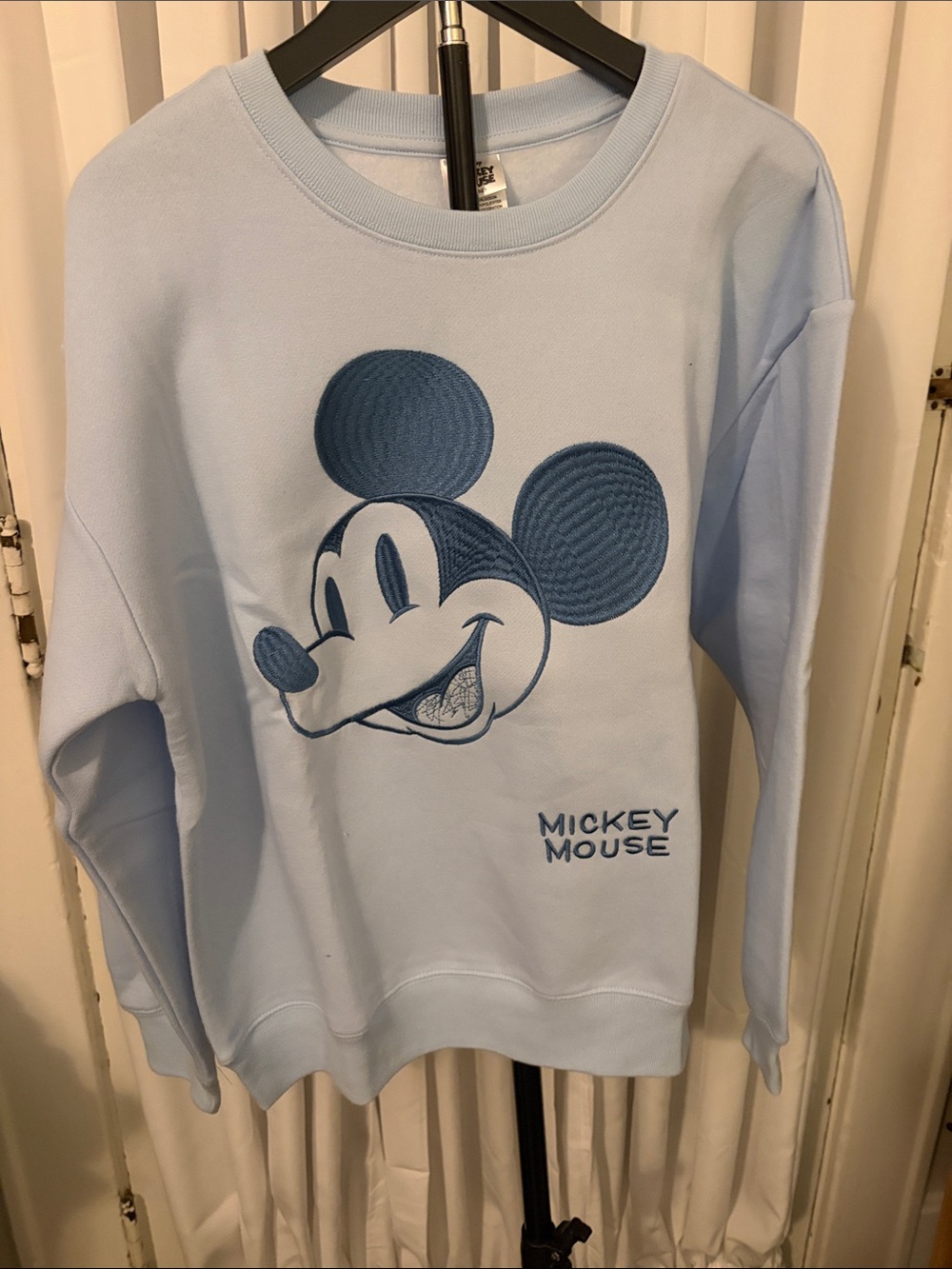 Disney Light Blue Mickey Mouse Crewneck Sweatshirt - Men